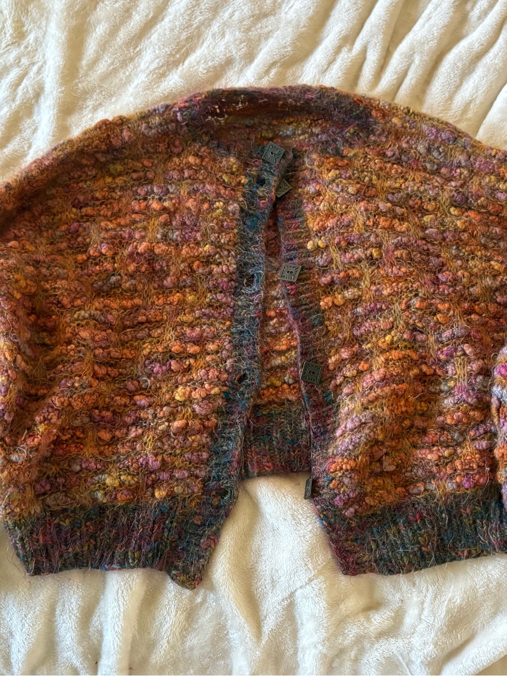 Cozy Multicolor Chunky Knit Women's Cardigan Sweater